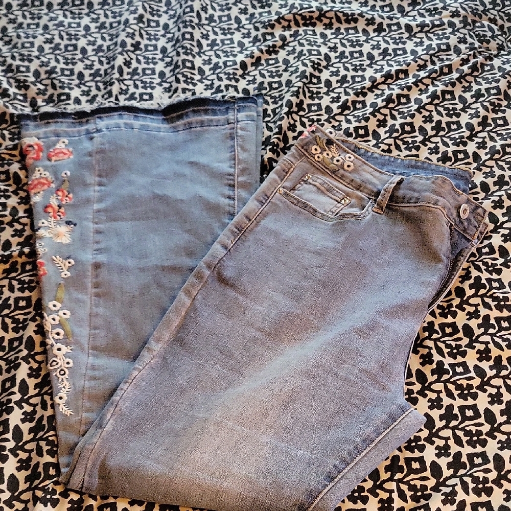 Embroidered Blue Jeans